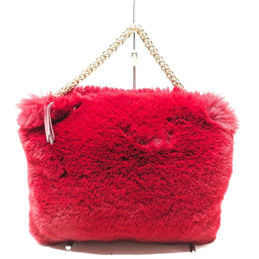 Jimmy Choo Hand Bag Red Fur #76909J14 - Picture 1 of 9